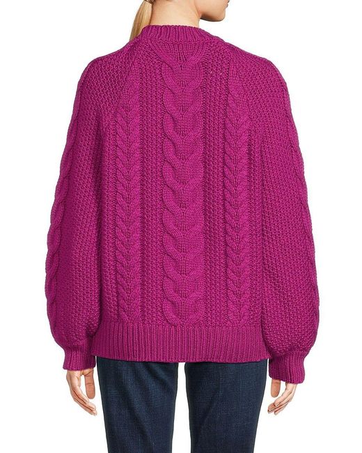 NAADAM Cable Knit Merino Wool Blend Sweater in Pink Lyst