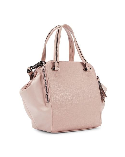 Calvin Klein Pink Marble Faux Leather Double Top Handle Bag