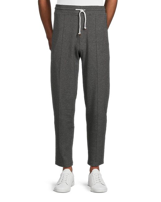 Brunello Cucinelli Gray Drawstring Flat Front Pants for men