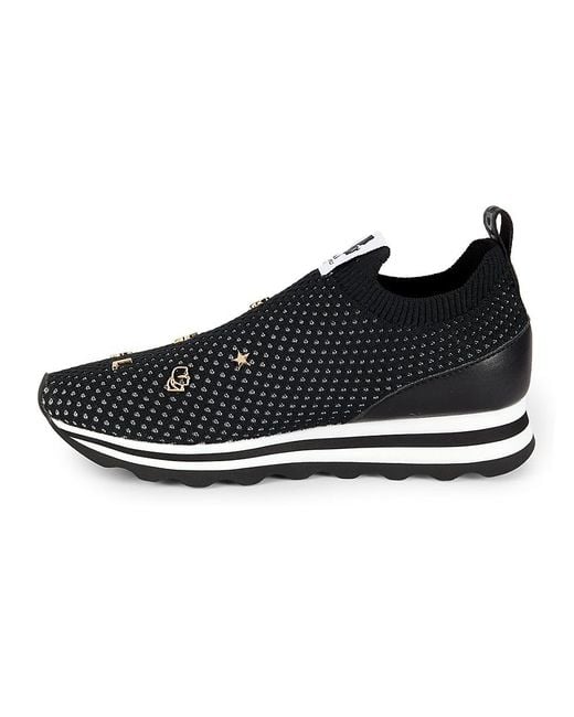 Karl Lagerfeld Black Marje Embellished Slip On Sneakers