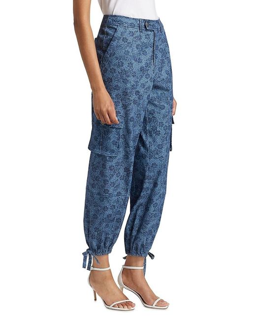 Cinq À Sept Blue Zola Floral Denim Pants