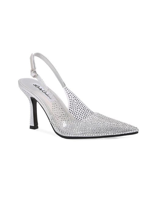 Ninety Union White Irene 90Mm Clear Rhinestone Slingback Pumps