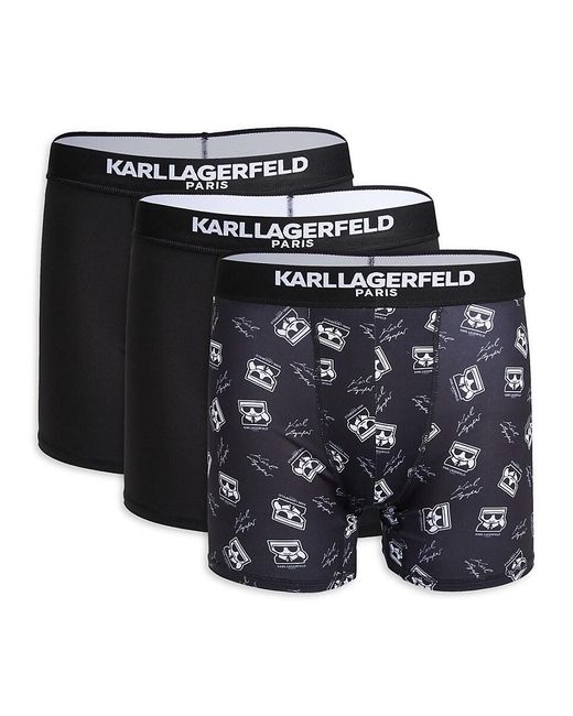 Karl Lagerfeld Black 3-pack Logo Boxer Brief Set for men
