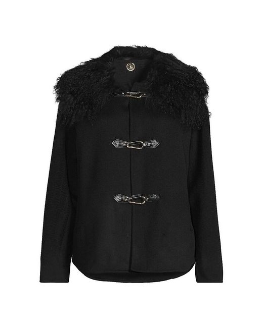 Kobi Halperin Black Esme Double-Face Wool Short Coat