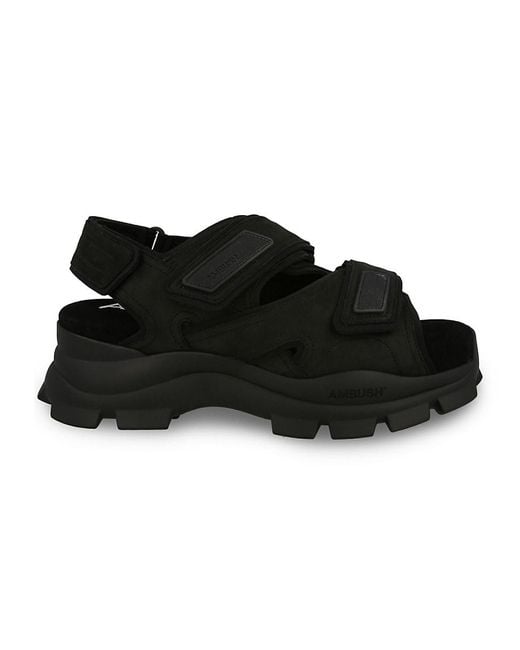 Ambush Black Touchstrap Suede Sandals for men