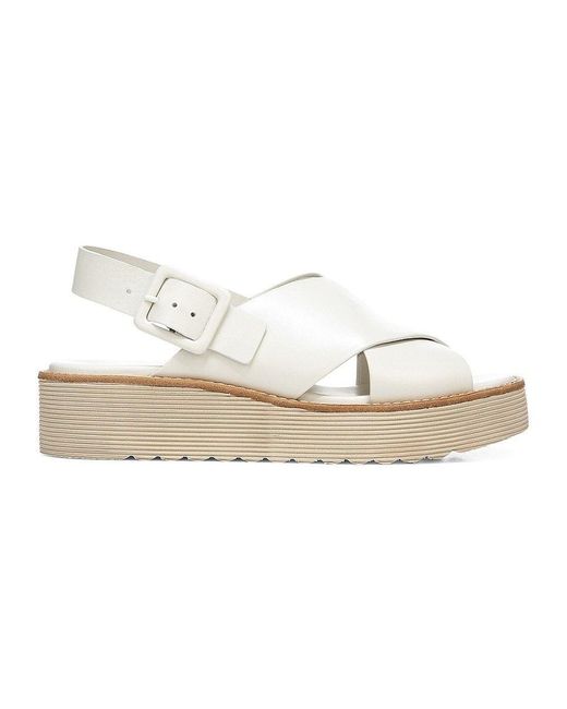 Vince Zena Leather Platform Sandals in White | Lyst