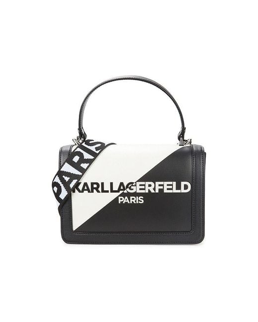 Karl Lagerfeld Simone Leather Crossbody Bag in Black Lyst