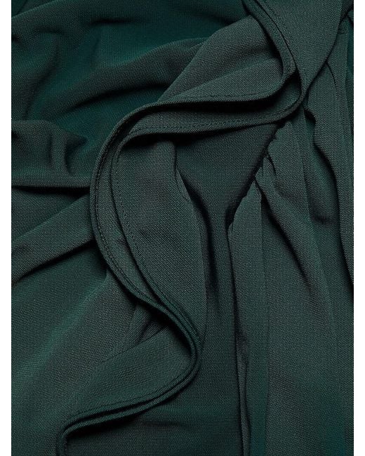 Cinq À Sept Green Zenni Ruffle Midi-Dress