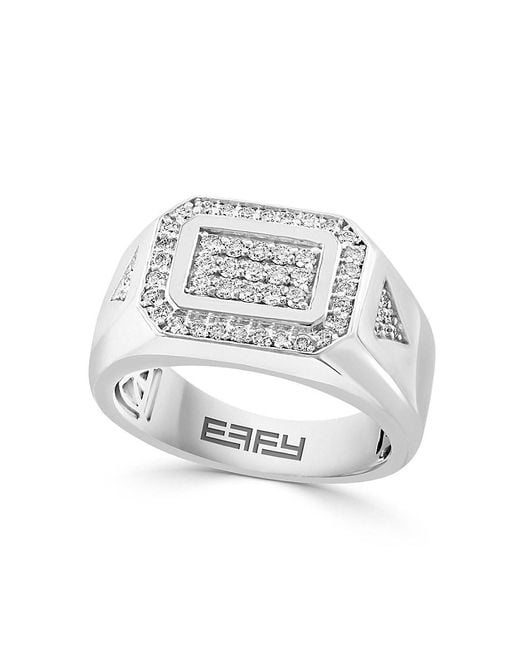 Effy White 14K & 0.55 Tcw Diamond Ring for men