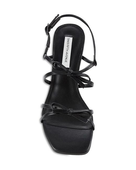 Saks Fifth Avenue Metallic Sara 50Mm Bow Leather Sandals