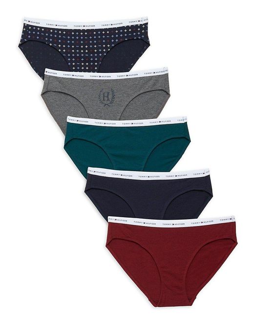 Tommy Hilfiger Blue 5-pack Logo Band Bikini Panties