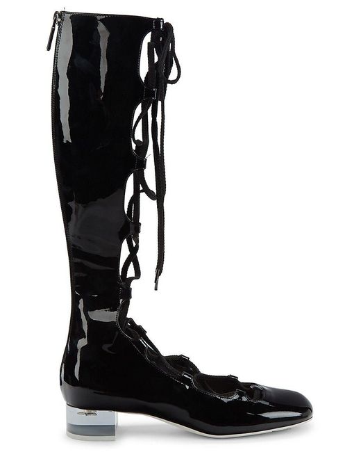 Dior Black Diorarty High Lace Up Knee Boots