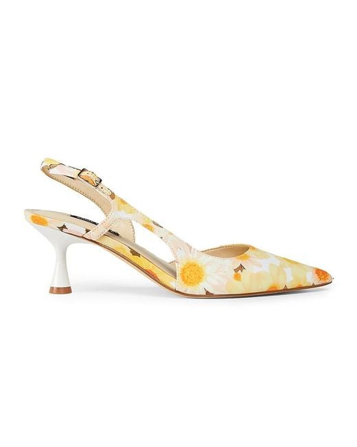 Nine West Metallic Daisy Floral 60Mm Slingback Pumps