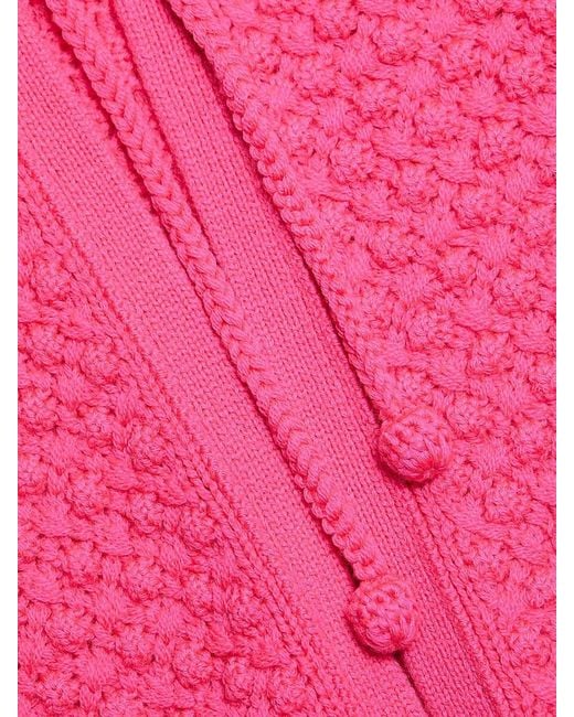 Alice + Olivia Red Kitty Popcorn Cardigan