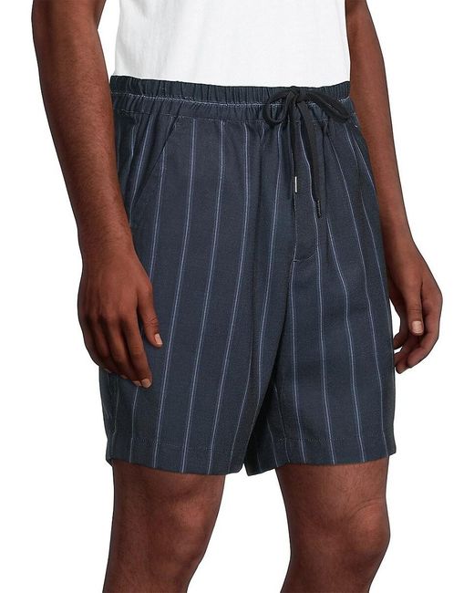 Vince Blue Windsor Stripe Hemp Shorts for men