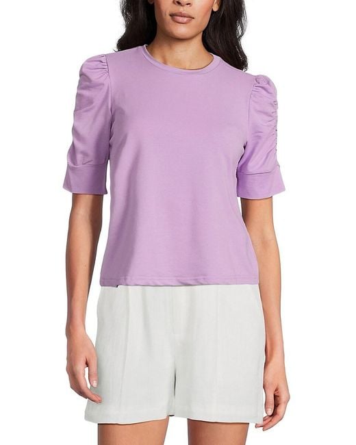 Walter Baker Purple Skippy Puff Sleeve Top