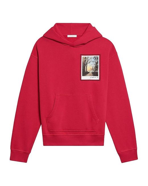 Helmut Lang Red Postcard Cotton Hoodie for men
