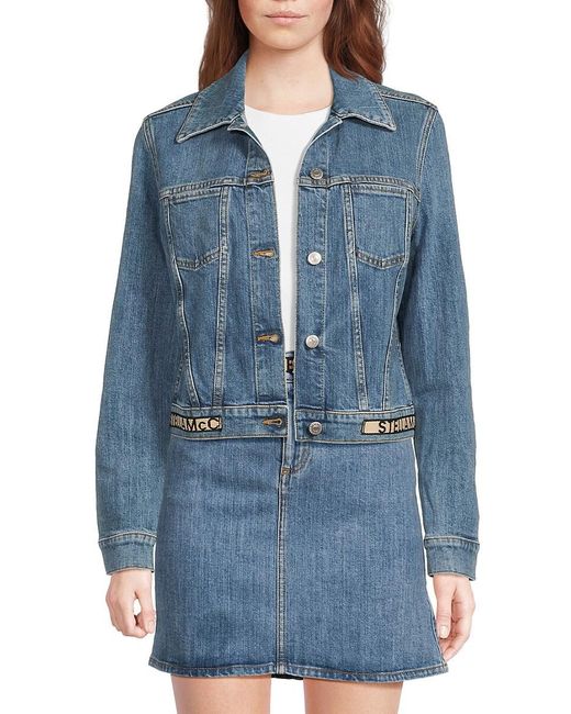 Stella McCartney Blue Logo Stretch-Cotton Denim Jacket