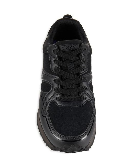 DKNY Black Mixed Media Sneakers for men
