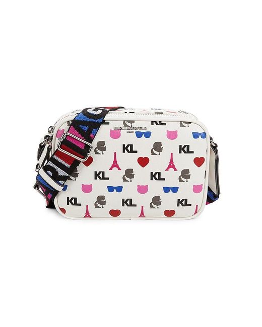 Karl Lagerfeld Maybelle Print Logo Camera Bag in Red Lyst