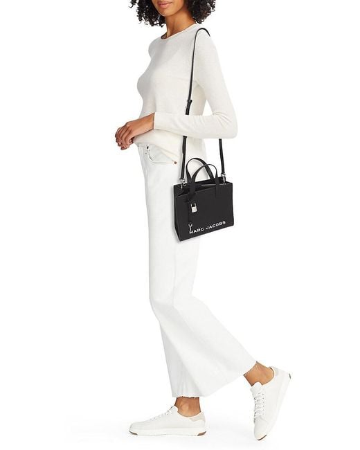 Marc Jacobs Black Mini Grind Leather Tote Bag