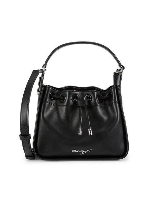Karl Lagerfeld Black Logo Bucket Bag