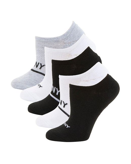 DKNY Black 5-pack No Show Socks