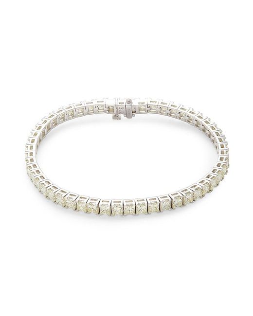 Saks Fifth Avenue 14k White Gold & 10.10 Tcw Diamond Tennis Bracelet in