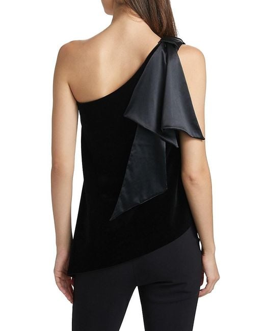 La Petite Robe Di Chiara Boni Black Yamatis Asymmetric Velvet Top