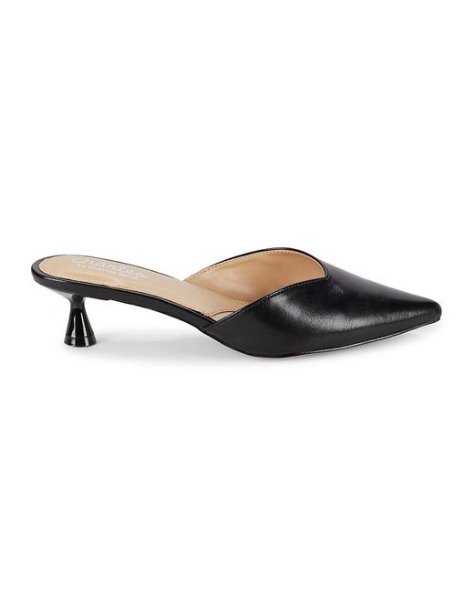 Charles David Black Aloe Point Toe Kitten Mules