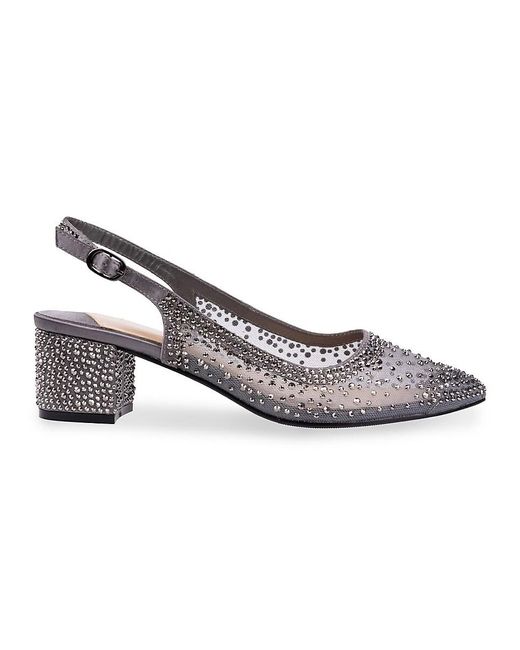 Lady Couture Metallic Demi Embellished Slingback Pumps