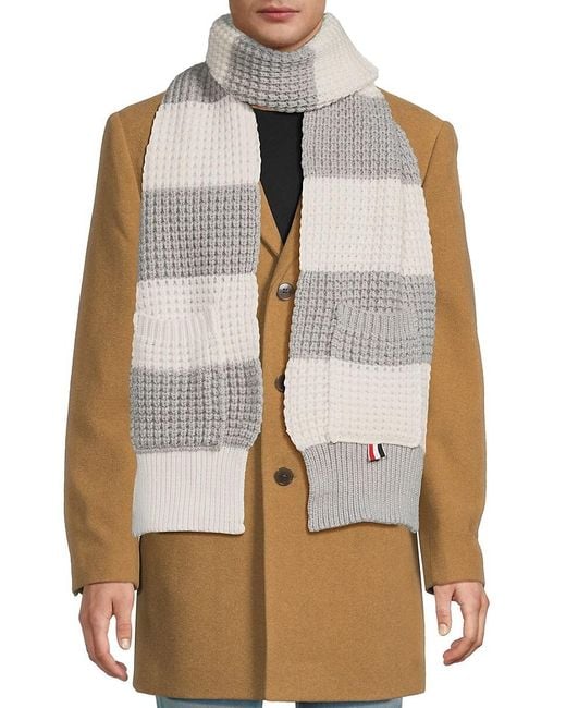 Thom Browne Multicolor Rugby Striped Cashmere Scarf for men