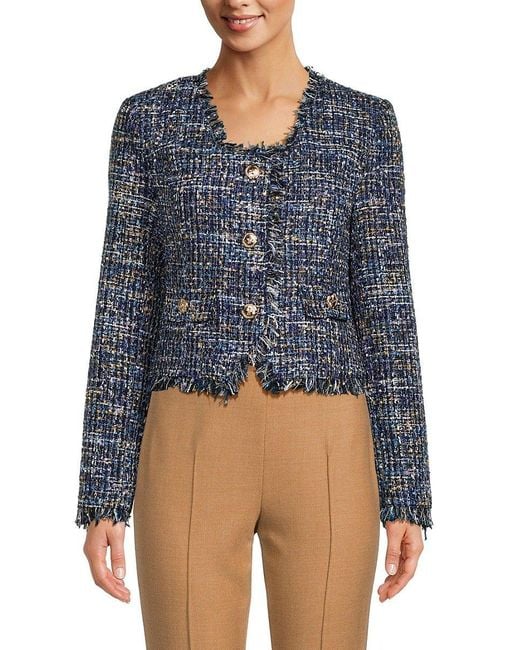 Walter Baker Inaya Tweed Jacket in Blue | Lyst