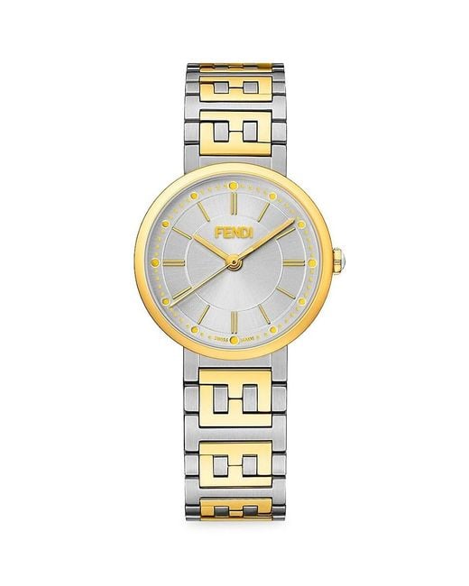 Fendi Metallic Two-Tone Stainless Steel Bracelet Watch/29Mm