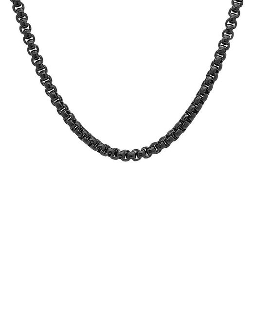 Anthony Jacobs Black Ip Stainless Steel Round Box Chain Necklace/24" for Men Lyst