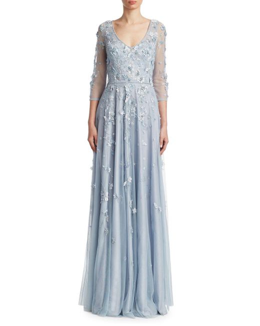 theia embellished tulle gown