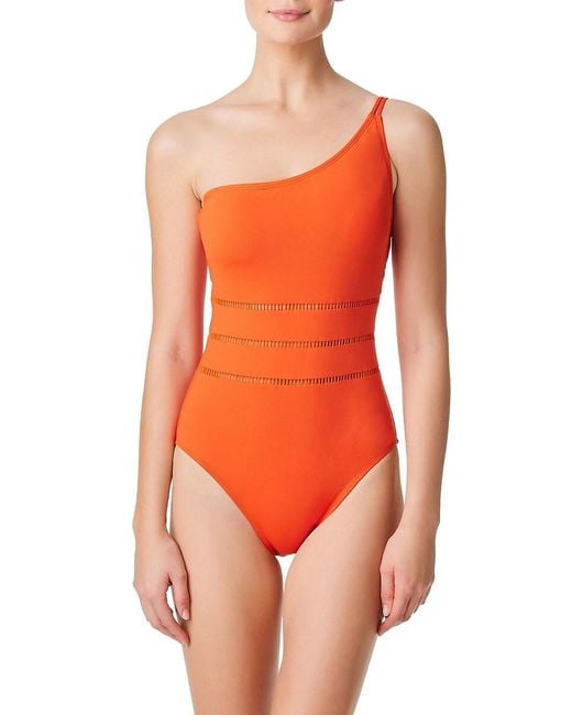 Bleu Rod Beattie Orange Behind The Seams One Shoulder One Piece Swimsuit