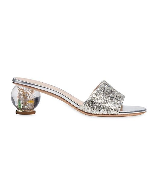 Kate Spade Polished Glitter Mules in Metallic | Lyst
