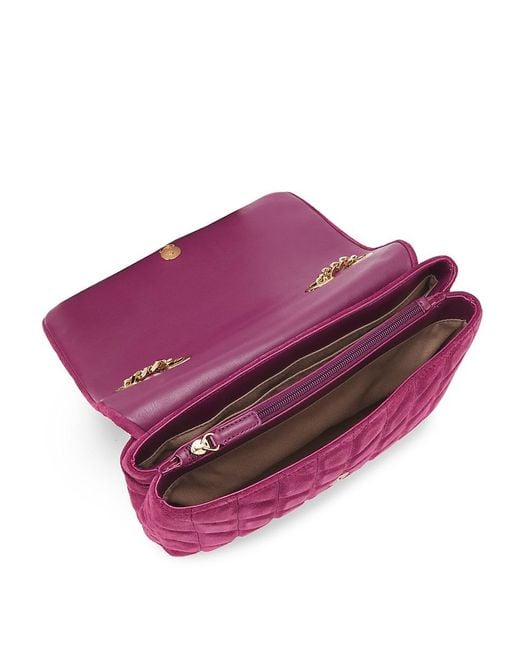 Karl Lagerfeld Purple Lafayette Suede Crossbody Bag
