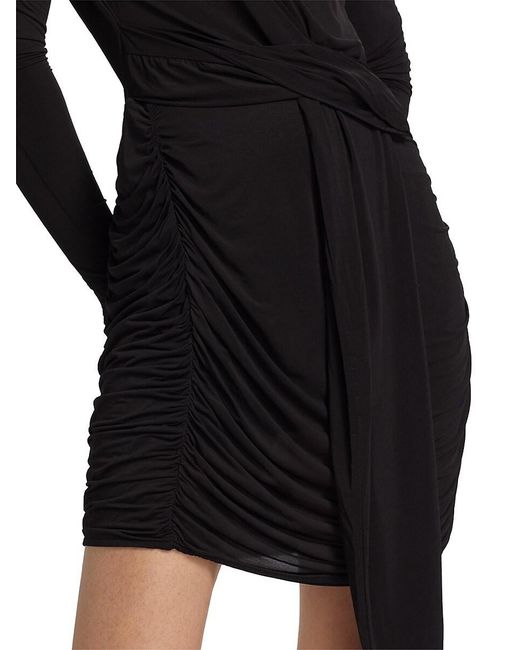 GAUGE81 Black Asimi Draped Asymmetric Minidress
