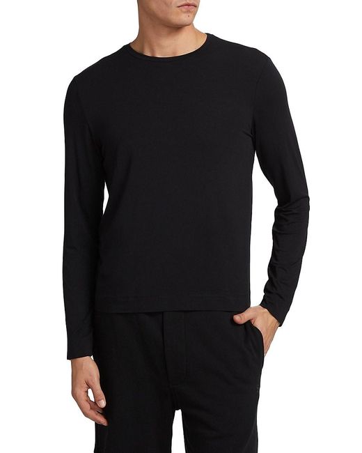 Saks Fifth Avenue Black Collection Elevated Long Sleeve Base T-Shirt for men