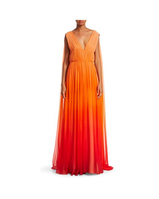 Alberta Ferretti Orange Gradient Dress