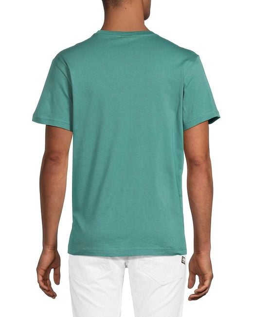 G-Star Green Logo Crewneck Cotton T-Shirt for men