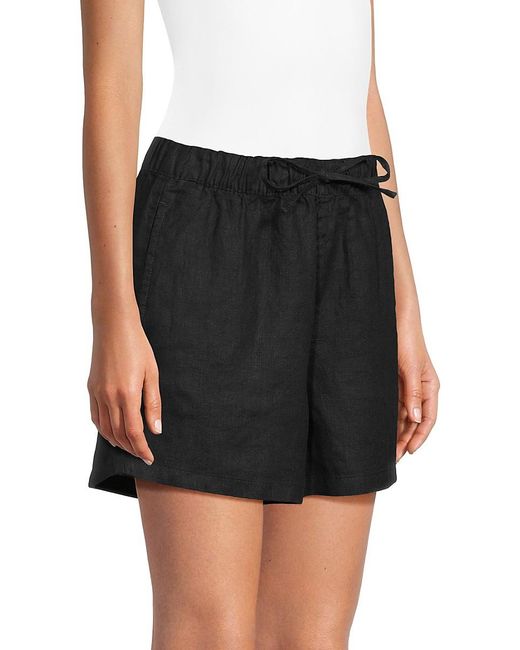 Saks Fifth Avenue Red 100% Linen Drawstring Shorts