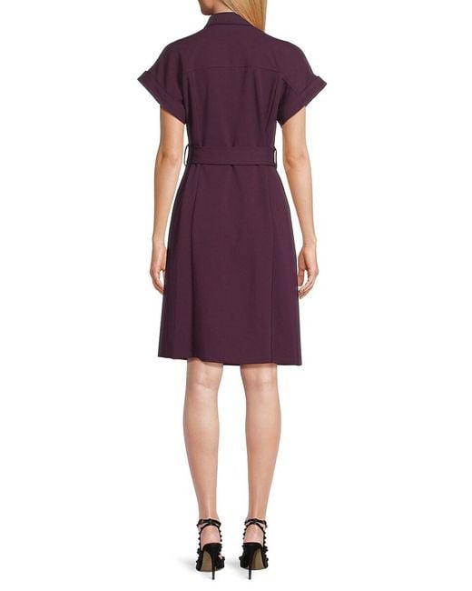 Calvin Klein Double-Breasted Belted Blazer Dress in Purple Lyst