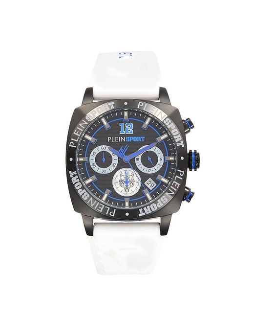 Philipp Plein Blue Wildcat Blacktone Stainless Steel & Silicone-Strap Chronograph Watch/40Mm for men