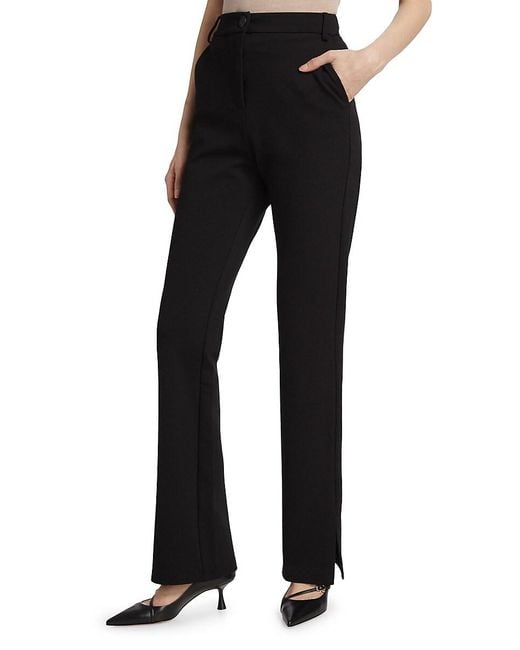 Saks Fifth Avenue Black Collection Straight-Leg Split-Hem Pants