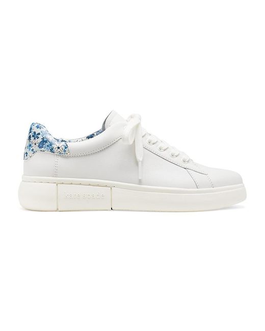 Kate Spade White Lift Minimalist Leather Sneakers