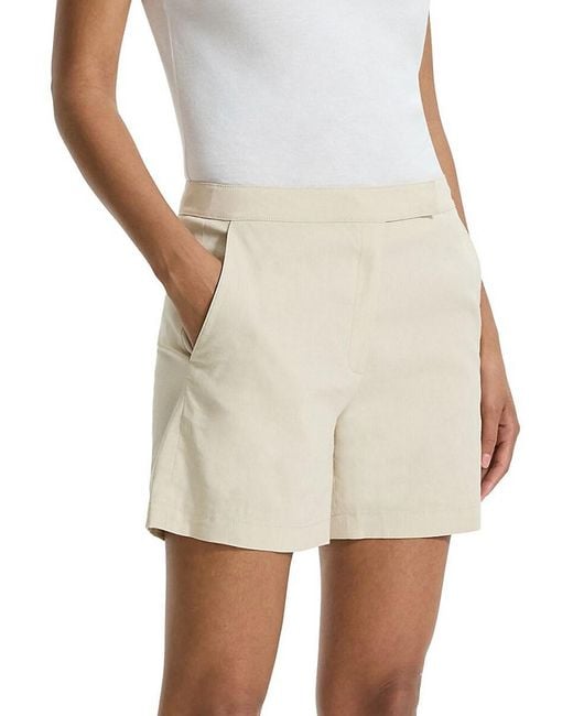 Theory Green Linen-Blend Shorts