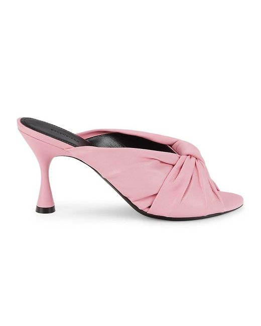 Balenciaga Pink Knotted Leather Sandals